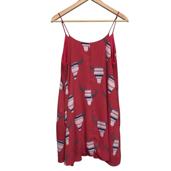 VTG Altar’d State Dress A-Line Longhorn Rainbow Skull Print Sz M USA Sleeveless - Picture 10 of 16